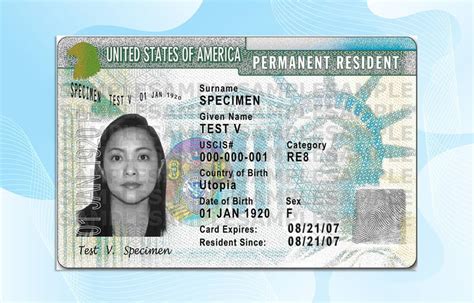 Permanent resident card .